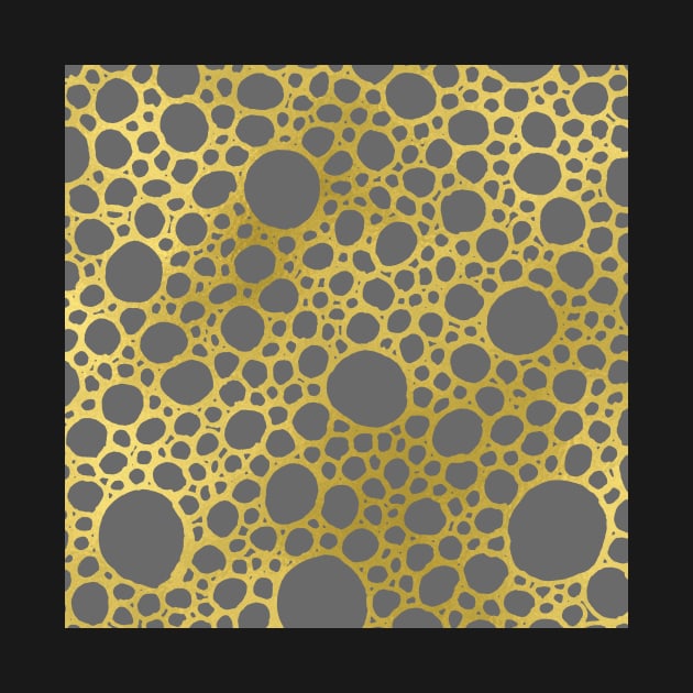 Gold Grey Had Drawn Geometric circles pattern by dreamingmind