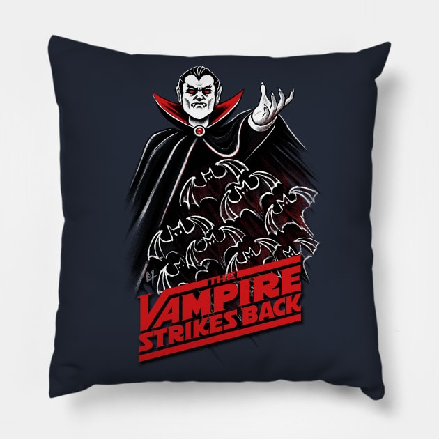 The Vampire Strikes Back V1 Pillow by c0y0te7