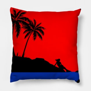 Mermaid At Sunset Pillow