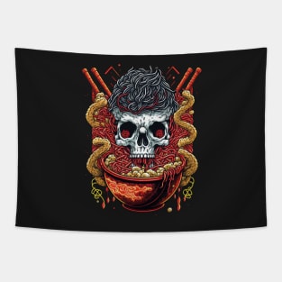 Great Ramen Bowl Japanese Noodles and skull Tapestry