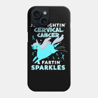 cervical cancer funny unicorn farting sparkles Phone Case