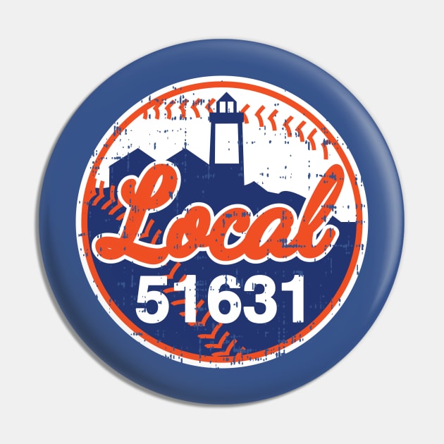 Local51631  NYM Baseball Style Pin by LOCAL51631