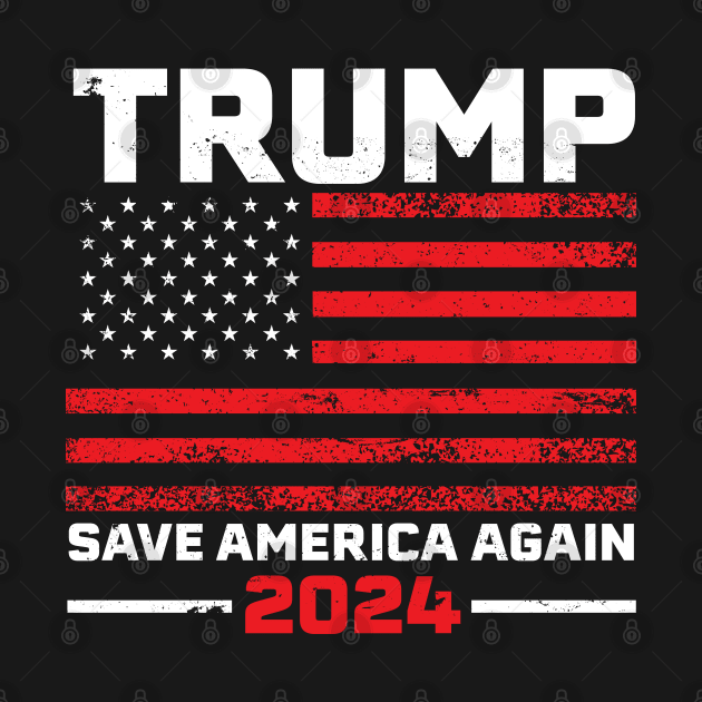 2024 Trump Save America Again USA Flag Gift by qwertydesigns