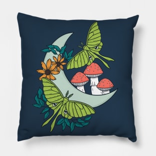 Moon, Moths, and Mushrooms Pillow