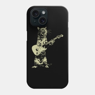 Cat playing guitar Phone Case