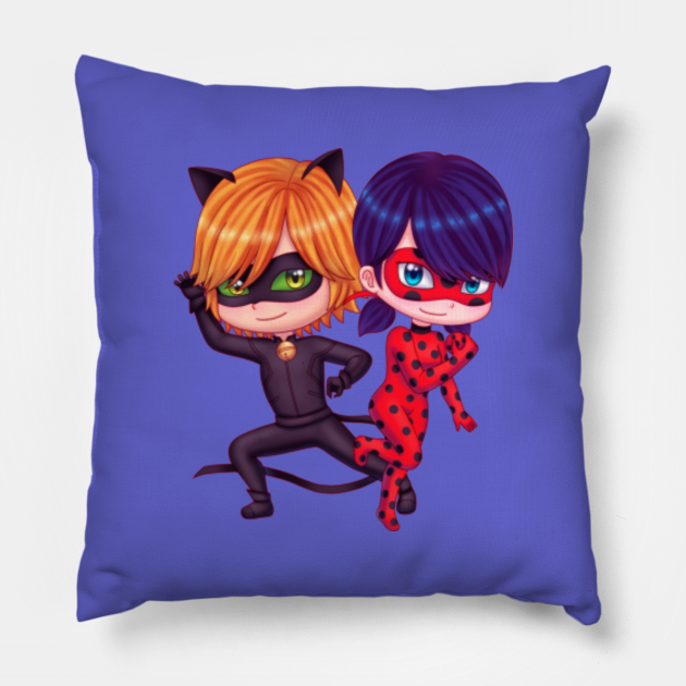 Ladybug and Chat Noir Miraculous Ladybug Pillow TeePublic