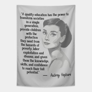 Audrey Hepburn Portrait and Quote Tapestry