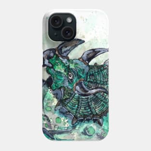 Green Triceratops Dinosaur Phone Case