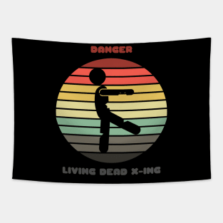 Sunset Zombie / Danger: Living Dead Crossing Tapestry