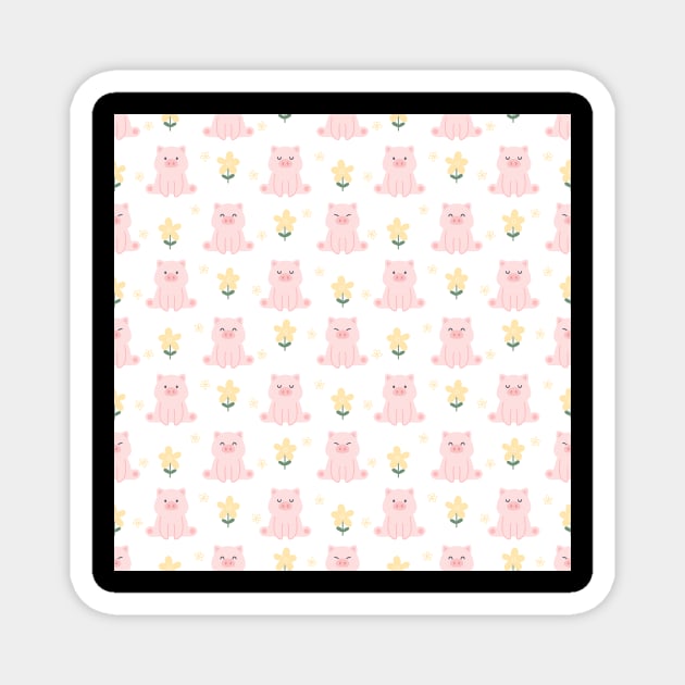 Lovely Pig Pattern Magnet by aquariart