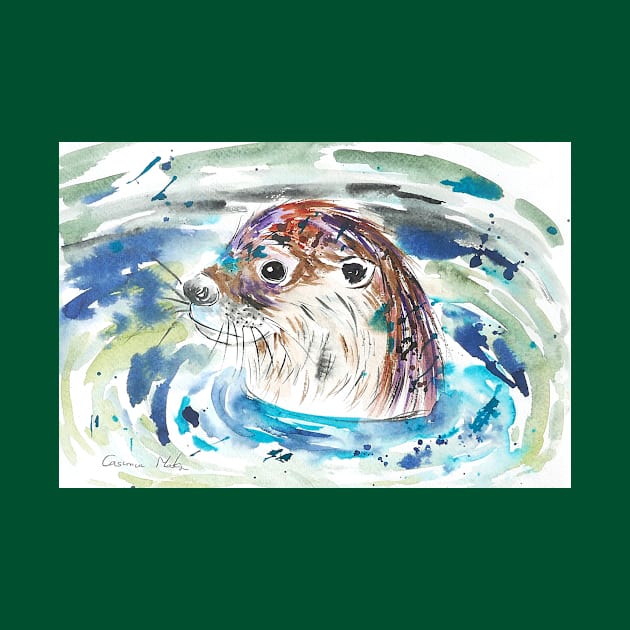 Swimming Otter by Casimirasquirkyart