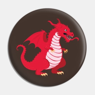 Cartoon red dragon Pin