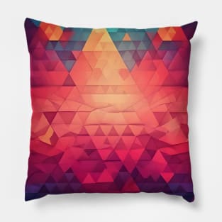 Crimson Elevation: Mesmerizing 3D Pyramid Delight Pillow