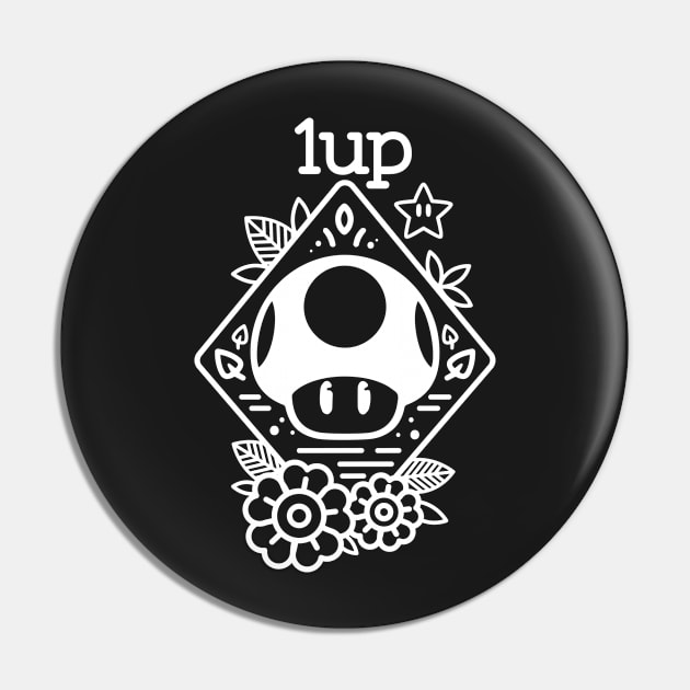 1 up white Pin by PAINTMONKEYS