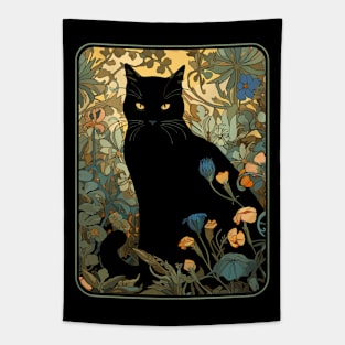 Cottagecore Aesthetic Cat Flowers Nature Garden Lover Tapestry