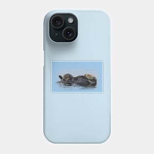 Wildlife gifts, mama sea otter and her babe Phone Case