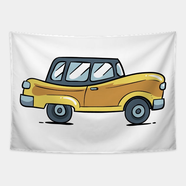 Cartoon cars Tapestry by Little Painters