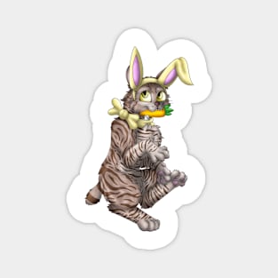 Bobtail BunnyCat: Chocolate Tabby (Yellow) Magnet