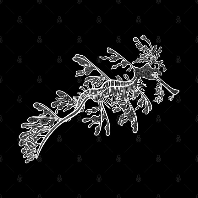 Hand drawn Leafy Seadragon - cute marine animal design by Green Paladin