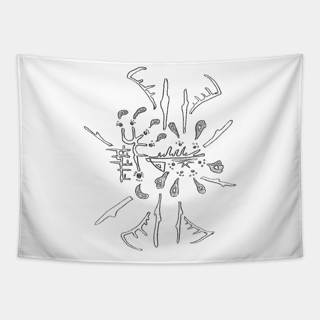 q6: fumes clouds bones suspended Tapestry by dy9wah