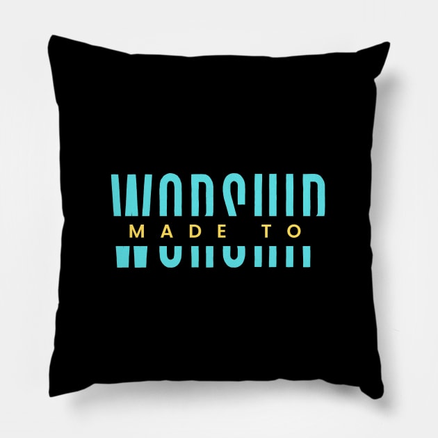 Made To Worship | Christian Typography Pillow by All Things Gospel