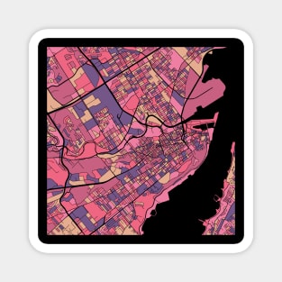 Quebec City Map Pattern in Purple & Pink Magnet