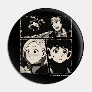 Delicious in Dungeon Gloomy Halftone Fanart Design Pin