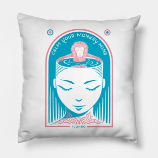 Calm your monkey mind Pillow