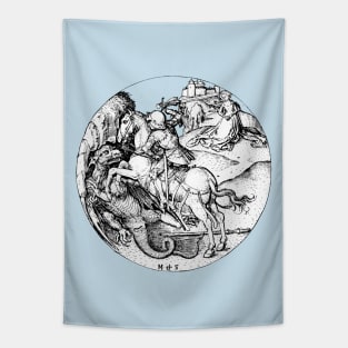 Saint George and the Dragon and Maiden Medieval Renaissance art Tapestry