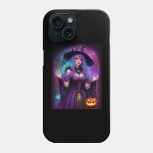 Halloween Spooky Neon Black Magic Witch Phone Case