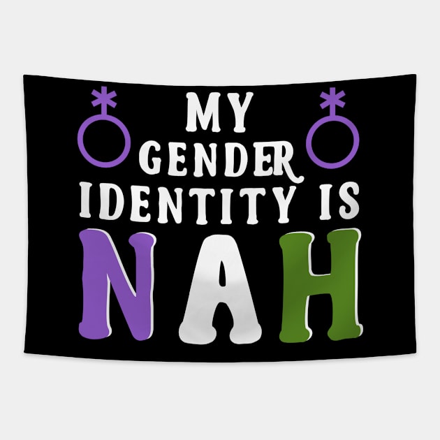 My Gender Identity is Nah Queer Pride Tapestry by HamilcArt