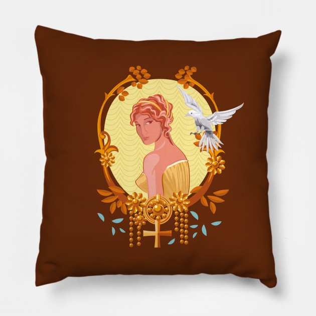 Aphrodite goddess Pillow by The Retro Black Store