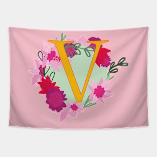 Monogram V, Personalized Initial Tapestry