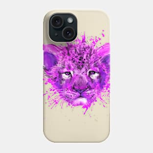 Purple Tiger cub fierce watercolor designs Phone Case