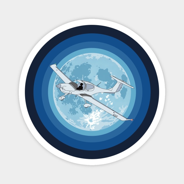 Diamond DA40 Night Flight Magnet by Kassi Skye