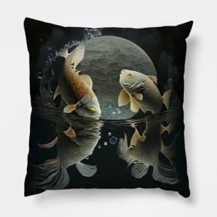 Fish dancing on the moon. V2 Pillow