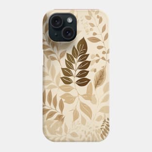 Neutral Beige Boho Leaves Botanical Flower Plant Phone Case