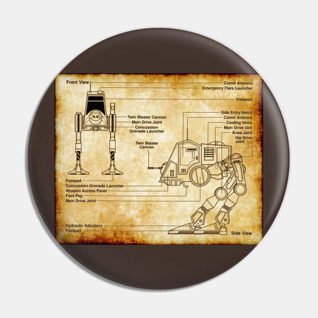 Imperial Walker Parchment Blueprint Pin by Starbase79