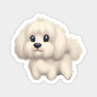 Cute Maltese Dog Drawing Magnet