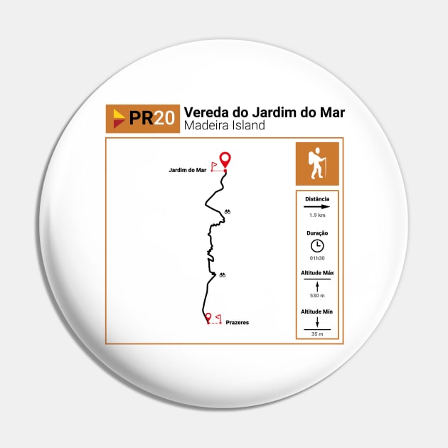 Madeira Island PR20 VEREDA DO JARDIM DO MAR trail map Pin by Donaby