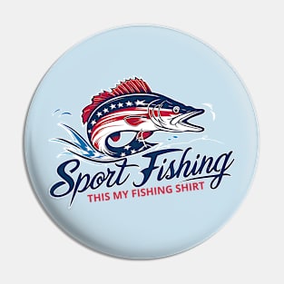 Red, White, and Walleye: Sport Fishing Independence Pin