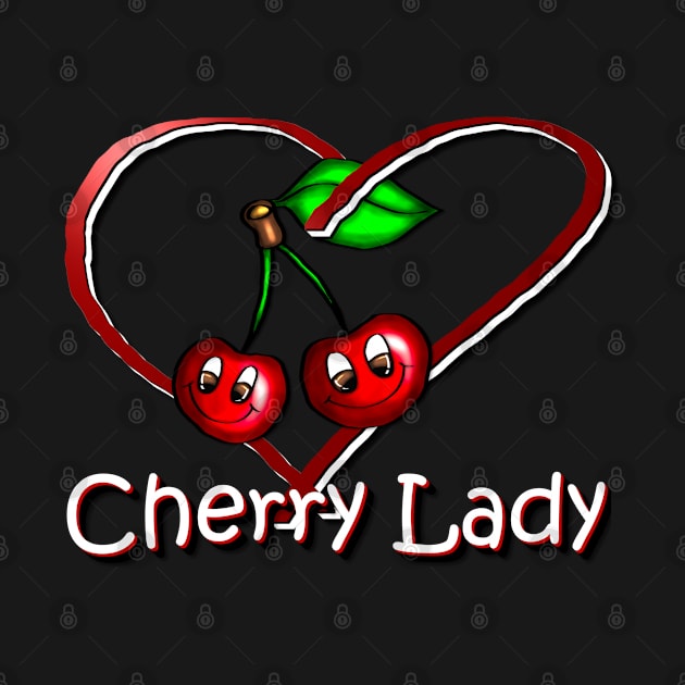 Cute Cherry Lady Design/ Cherries with heart by emyzingdesignz