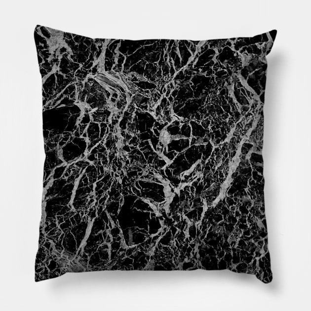 Black & White Marble Texture Pillow by MarbleTextures