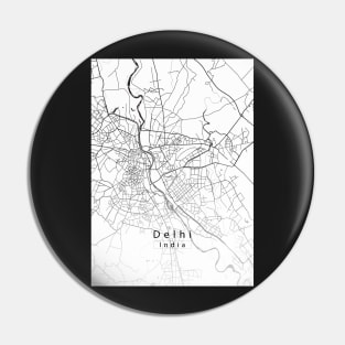 Delhi India City Map white Pin