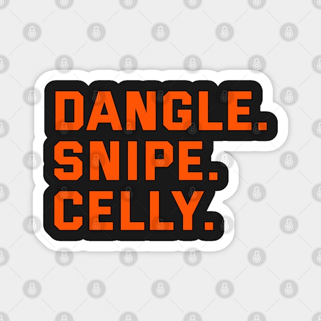 DANGLE. SNIPE. CELLY. Magnet by HOCKEYBUBBLE