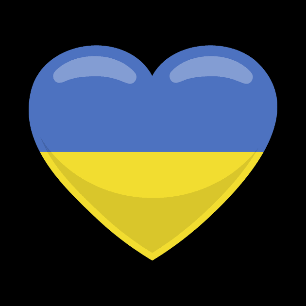 Ukraine Flag Heart by SunburstGeo