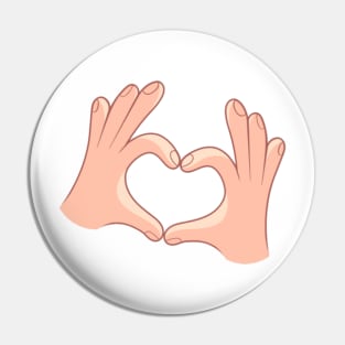 Hand Heart Gesture Pin