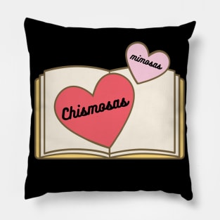 Mimosas and Chismosas Book Club Design Pillow