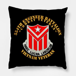 554th Engineer Battalion w VN Vet Txt Pillow