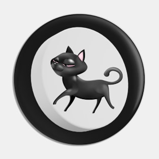 Black 3D Cat Pin